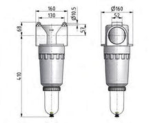 Filter 60microns G2 1/2'' 40000 l/min Semi-Auto Metal Standard 9