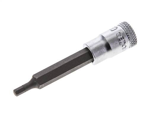 1/4" Gedore 60mm Long Pin Socket Insert for 3 mm Hexagonal Socket Screws