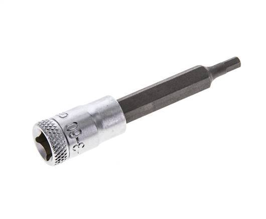 1/4" Gedore 60mm Long Pin Socket Insert for 3 mm Hexagonal Socket Screws