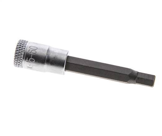 1/4" Gedore 60mm Long Pin Socket Insert for 5 mm Hexagonal Socket Screws