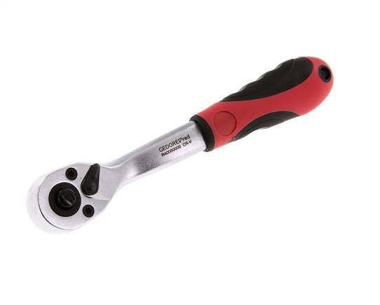1/4" Gedore Red Angled Ratchet With Direction Switch Lever