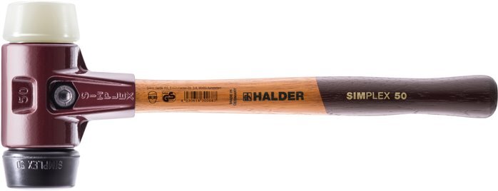 Halder Simplex Soft Face Hammer Replaceable Rubber/Nylon Buttons 30mm