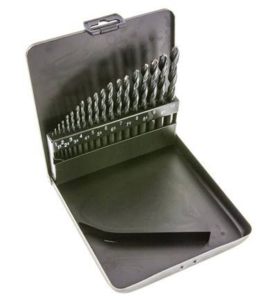 19-Piece Twist Drill Bit Set DIN 338 N HSS-R 1 - 10 mm