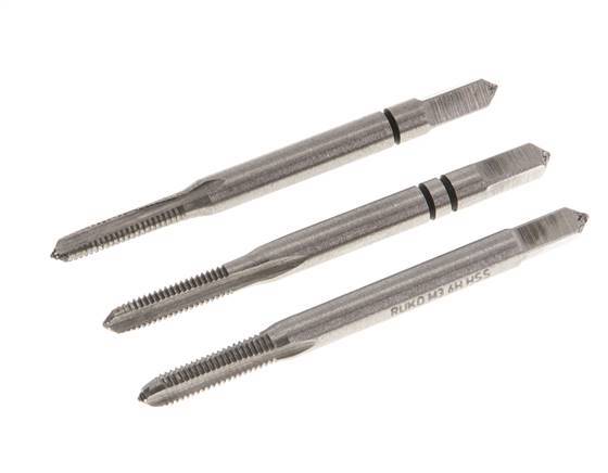 3-Piece Hand Thread Tap M 3x0.50 Standard Thread (DIN 352)