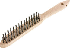 Hand Wire Brush 3-Row Steel Wire Smooth [5 Pieces]