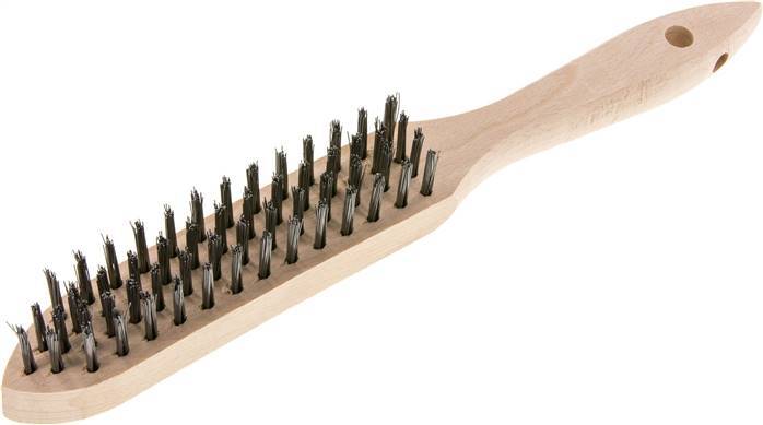 Hand Wire Brush 4-Row Steel Wire Smooth [5 Pieces]
