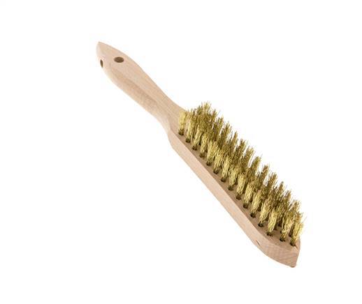 Hand Wire Brush 4-Row Brass Wire Corrugated