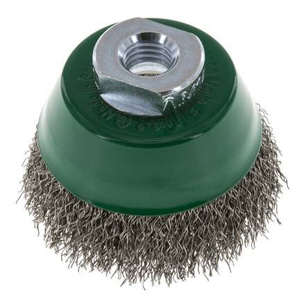 Cup Brush 65 mm (M 14X2) Stainless Steel Wire 0.3 mm (Corrugated)