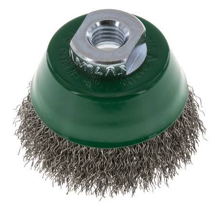 Cup Brush 65 mm (M 14X2) Stainless Steel Wire 0.3 mm (Corrugated)
