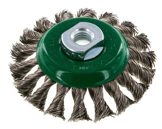 Bevel Brush Braided 100X12 mm ( M14X2) Stainless Steel Wire