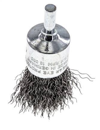 End Wire Brush 23 mm 6 mm Shaft Steel Wire 0.3 mm Corrugated