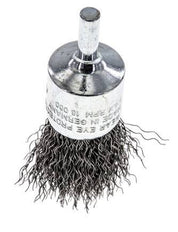 End Wire Brush 23 mm 6 mm Shaft Steel Wire 0.3 mm Corrugated