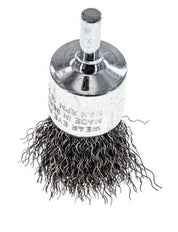 End Wire Brush 23 mm 6 mm Shaft Steel Wire 0.3 mm Corrugated