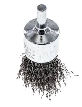 End Wire Brush 23 mm 6 mm Shaft Steel Wire 0.3 mm Corrugated