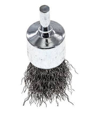 End Wire Brush 23 mm 6 mm Shaft Steel Wire 0.3 mm Corrugated