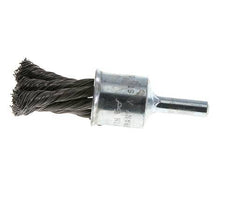 End Wire Brush 19 mm 6 mm Shaft Steel Wire 0.35 mm 6xBraided