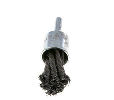 End Wire Brush 19 mm 6 mm Shaft Steel Wire 0.35 mm 6xBraided