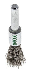 End Wire Brush 12 mm 6 mm Shaft Stainless Steel Wire 0.3 mm Corrugated