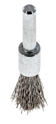 End Wire Brush 12 mm 6 mm Shaft Stainless Steel Wire 0.3 mm Corrugated