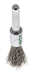End Wire Brush 12 mm 6 mm Shaft Stainless Steel Wire 0.3 mm Corrugated