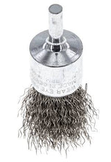 End Wire Brush 23 mm 6 mm Shaft Stainless Steel Wire 0.3 mm Corrugated