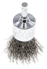 End Wire Brush 23 mm 6 mm Shaft Stainless Steel Wire 0.3 mm Corrugated