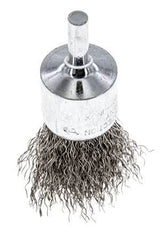 End Wire Brush 23 mm 6 mm Shaft Stainless Steel Wire 0.3 mm Corrugated