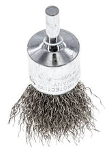 End Wire Brush 23 mm 6 mm Shaft Stainless Steel Wire 0.3 mm Corrugated