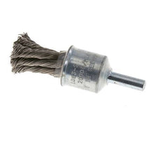 End Wire Brush 19 mm 6 mm Shaft Stainless Steel Wire 0.35 mm 6xBraided