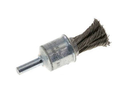 End Wire Brush 19 mm 6 mm Shaft Stainless Steel Wire 0.35 mm 6xBraided