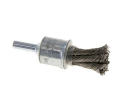 End Wire Brush 19 mm 6 mm Shaft Stainless Steel Wire 0.35 mm 6xBraided