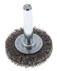 Round Brush 30x6 mm 6 mm Shaft Steel Wire 0.2 mm Corrugated