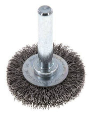 Round Brush 30x6 mm 6 mm Shaft Steel Wire 0.2 mm Corrugated