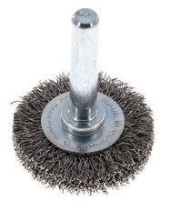 Round Brush 30x6 mm 6 mm Shaft Steel Wire 0.2 mm Corrugated
