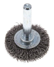 Round Brush 30x6 mm 6 mm Shaft Steel Wire 0.2 mm Corrugated