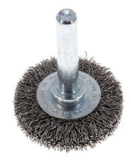 Round Brush 30x6 mm 6 mm Shaft Steel Wire 0.2 mm Corrugated