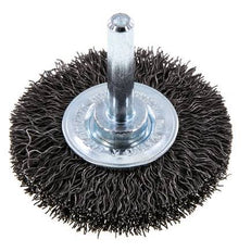 Round Brush 50x10 mm 6 mm Shaft Steel Wire 0.3 mm Corrugated