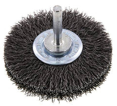 Round Brush 70x14 mm 6 mm Shaft Steel Wire 0.3 mm Corrugated