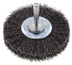 Round Brush 70x14 mm 6 mm Shaft Steel Wire 0.3 mm Corrugated