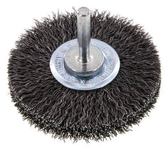 Round Brush 70x14 mm 6 mm Shaft Steel Wire 0.3 mm Corrugated