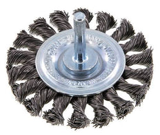 Round Brush 75x12 mm 6 mm Shaft Steel Wire 0.5 mm 18xBraided