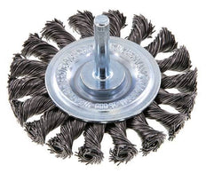 Round Brush 75x12 mm 6 mm Shaft Steel Wire 0.5 mm 18xBraided