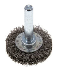 Round Brush 30x6 mm 6 mm Shaft Stainless Steel Wire 0.2 mm Corrugated