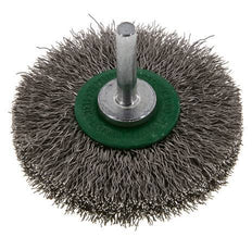 Round Brush 70x14 mm 6 mm Shaft Stainless Steel Wire 0.3 mm Corrugated
