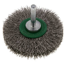 Round Brush 70x14 mm 6 mm Shaft Stainless Steel Wire 0.3 mm Corrugated
