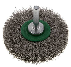 Round Brush 70x14 mm 6 mm Shaft Stainless Steel Wire 0.3 mm Corrugated