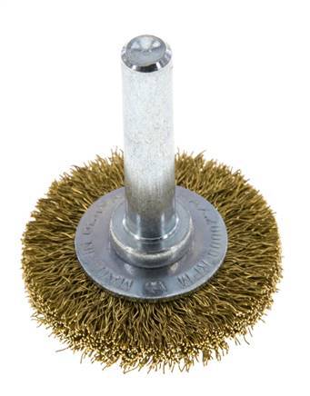 Round Brush 30x6 mm 6 mm Shaft Brass Wire 0.2 mm Corrugated