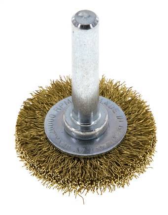 Round Brush 30x6 mm 6 mm Shaft Brass Wire 0.2 mm Corrugated