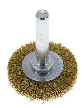 Round Brush 30x6 mm 6 mm Shaft Brass Wire 0.2 mm Corrugated
