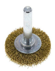 Round Brush 30x6 mm 6 mm Shaft Brass Wire 0.2 mm Corrugated